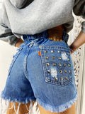 Short Levi’s Vintage bagno scuro con borchie