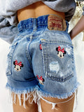 Levi’s Vintage stampa topolina e strappi bagno medio