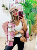 Giacca a quadri rosa