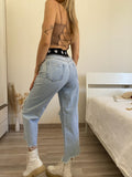 Jeans con elastico e cuori