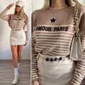 Maglione Amour Camel e panna