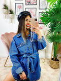 Abito Denim con borchie