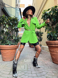 Blazer verde fluo con cintura