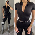 Tuta con zip manica corta