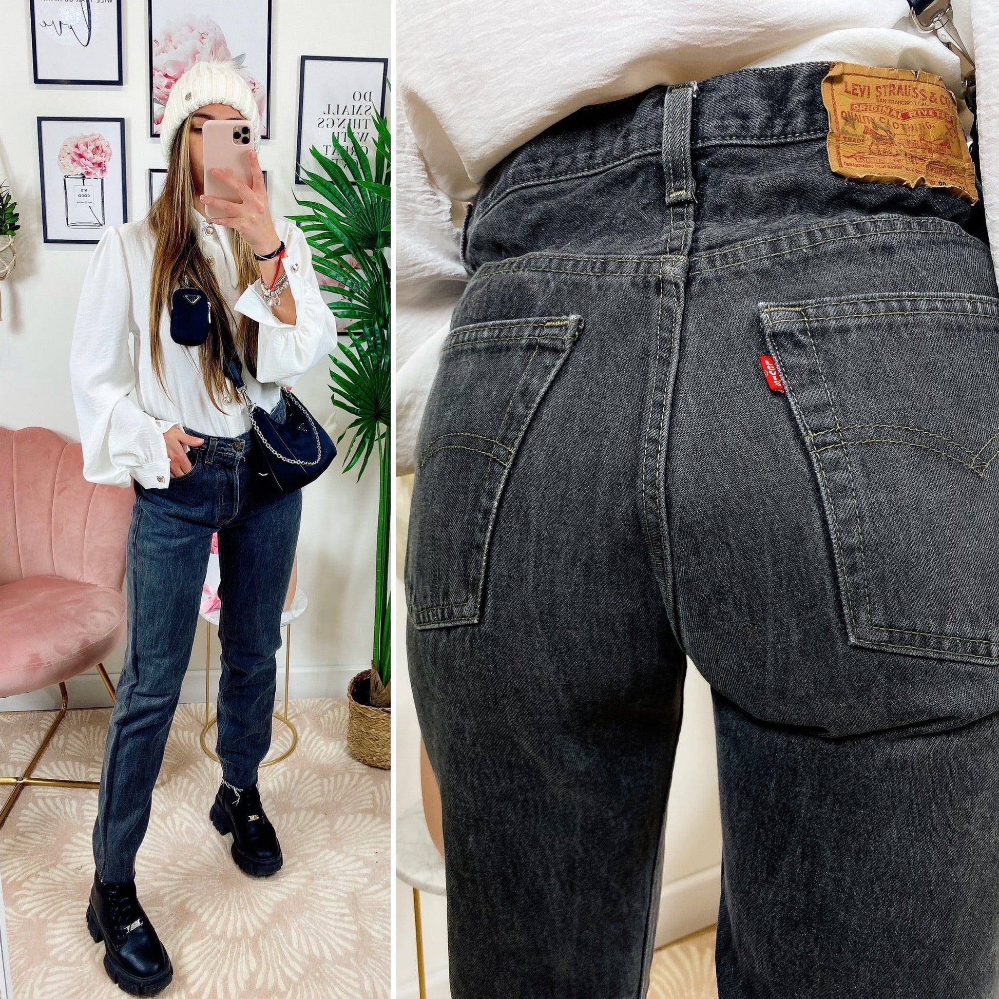 Jeans Levi’s Vintage a caramella grigio chiaro