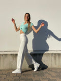 Jeans wide leg easy bianco