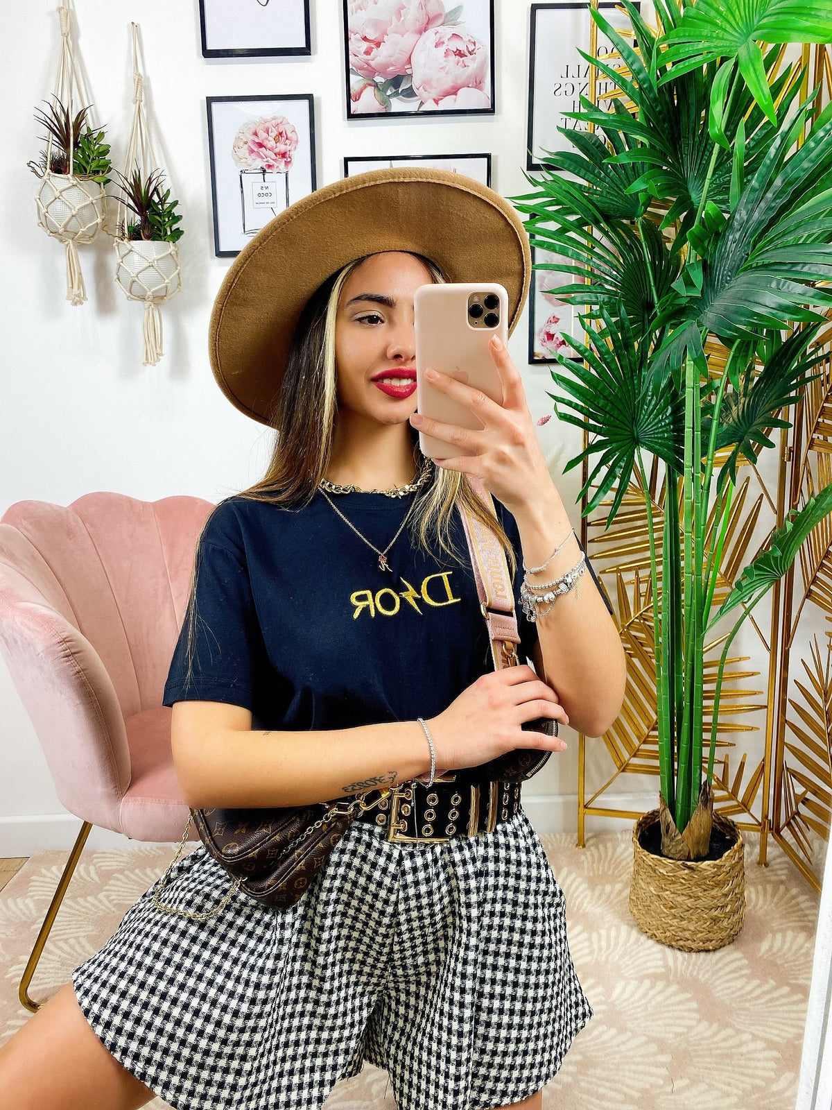 T-shirt con stampa D Nera