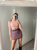 Gonna in tweed Fuxia a rombi