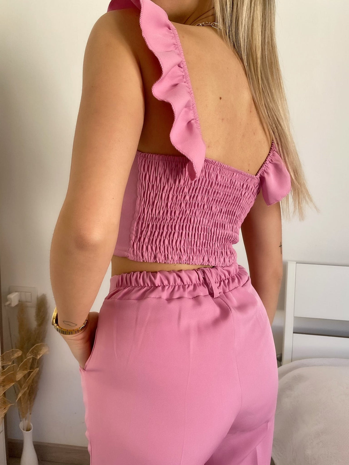 Completo top e pantalone glicine