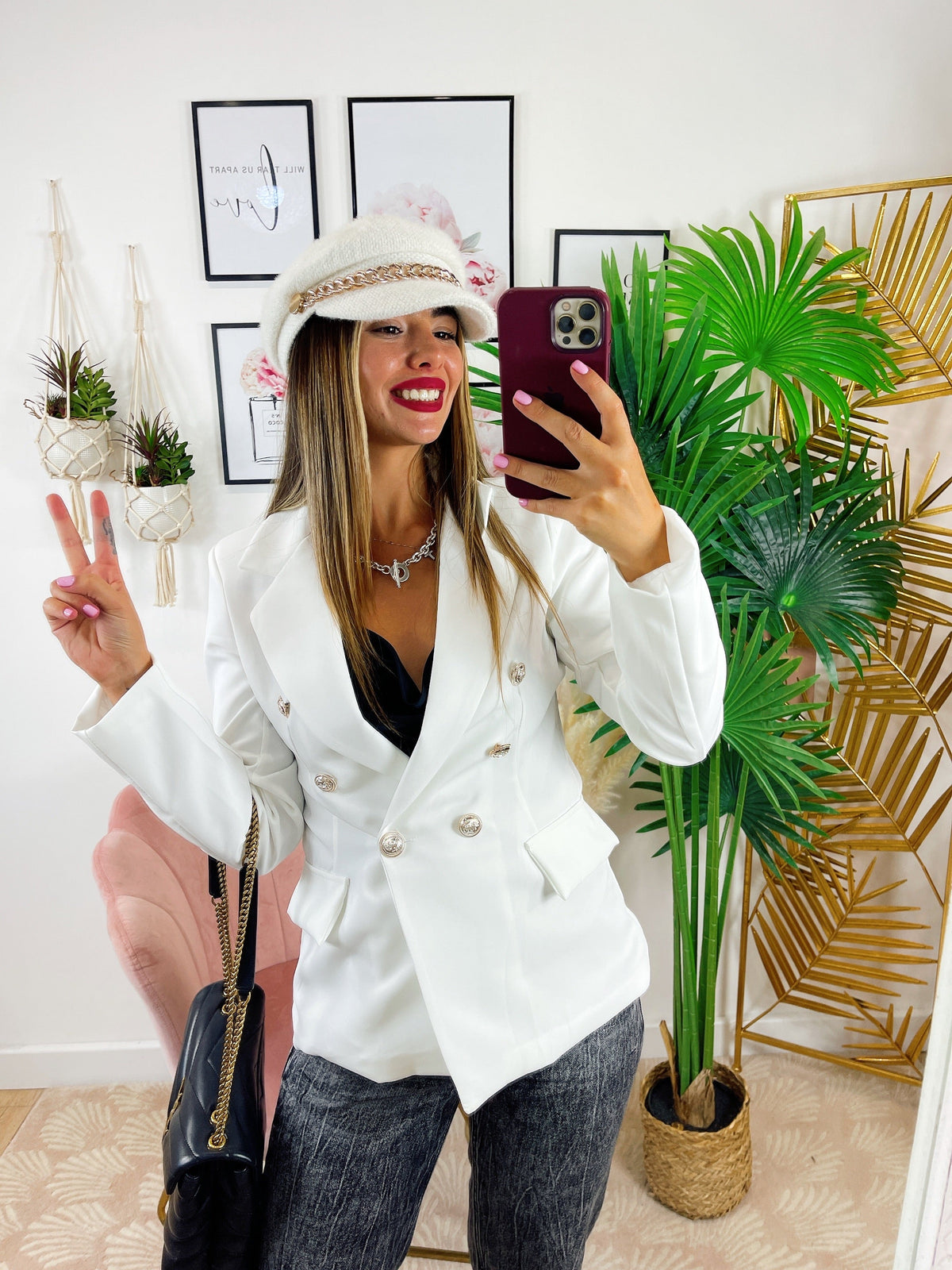 Blazer con bottoni Bianco
