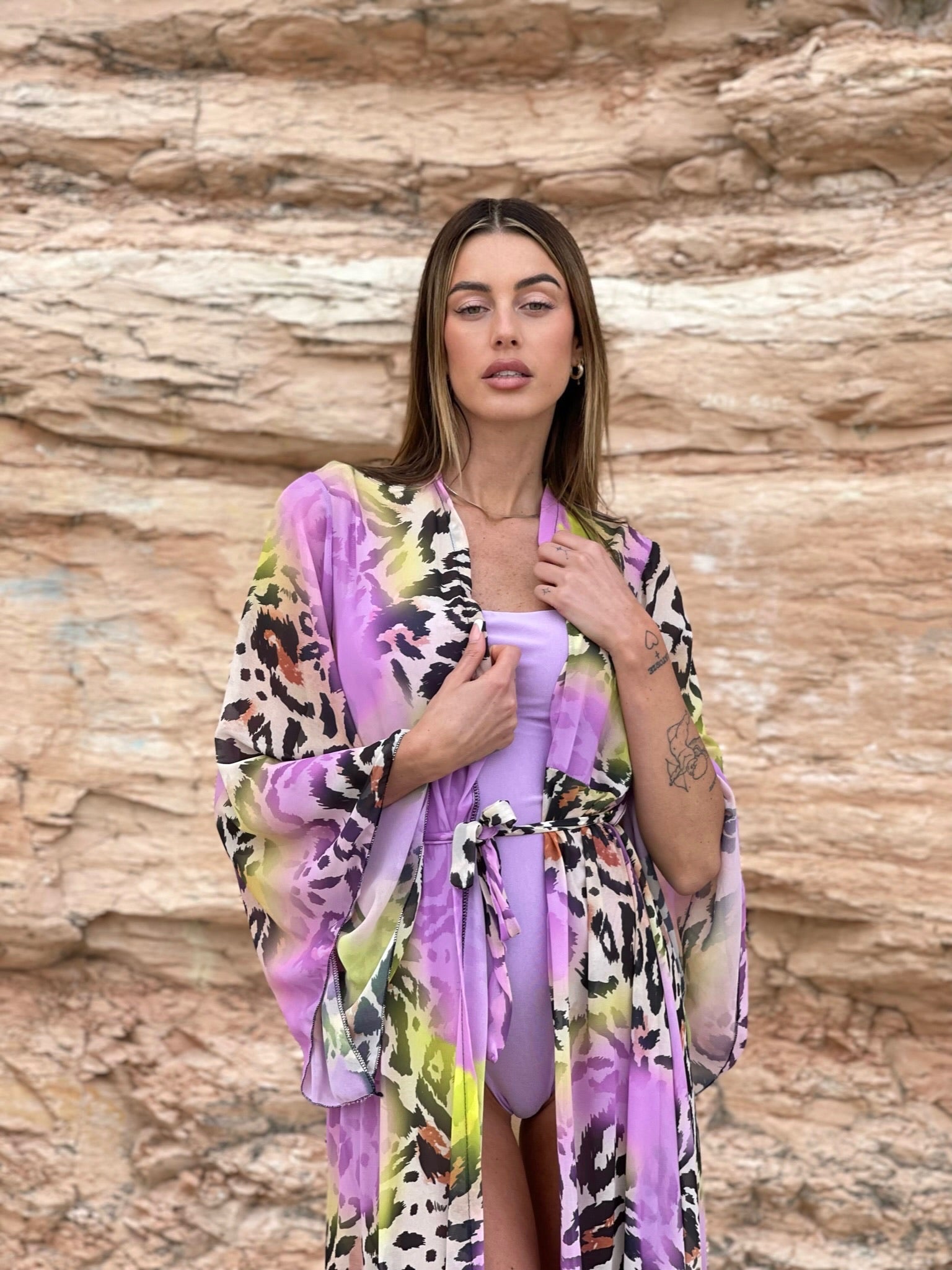 Kimono animalier lilla