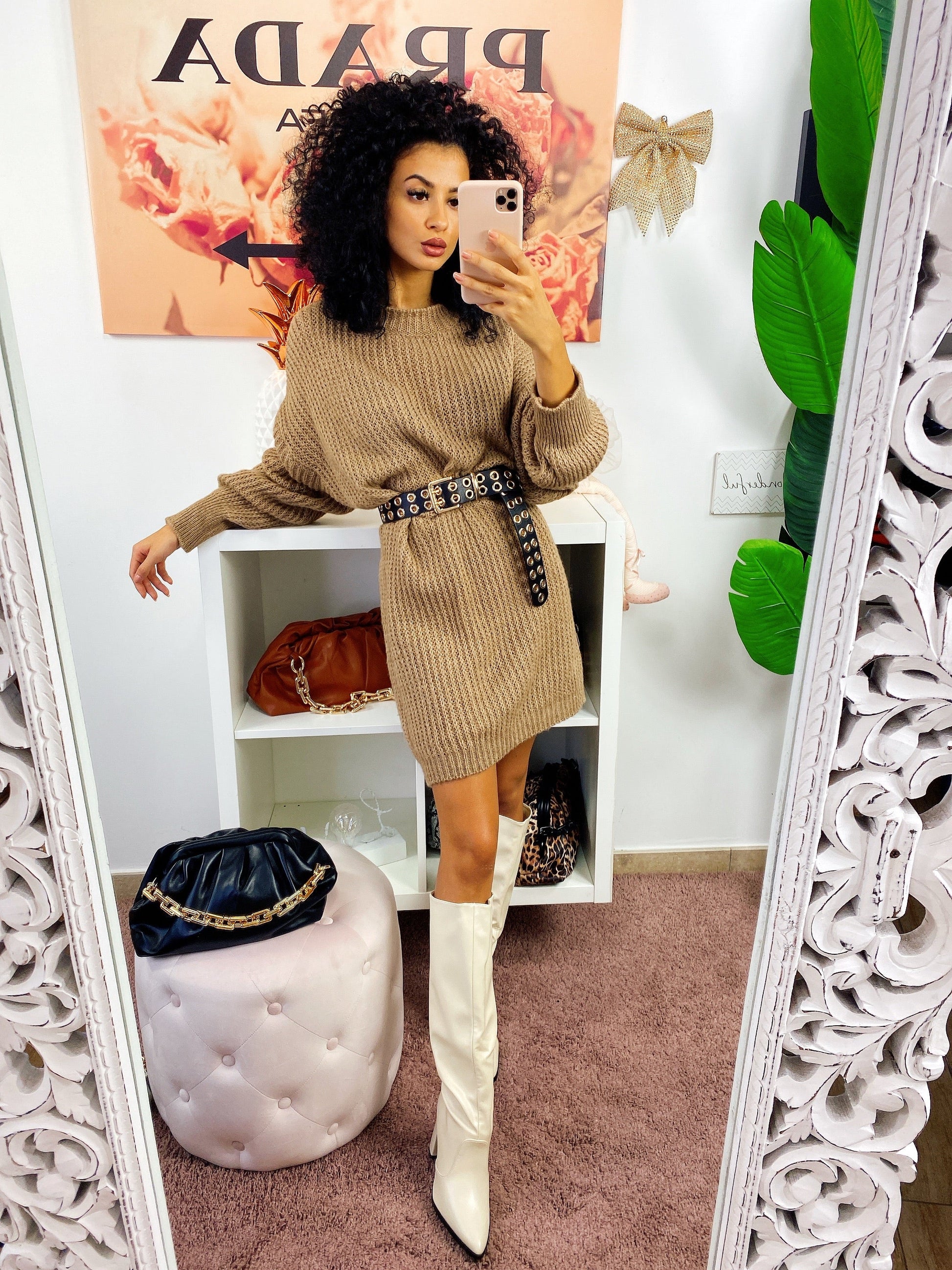 Abito in maglia Camel