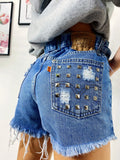 Short Levi’s Vintage bagno scuro con borchie