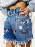 Short Levi’s Vintage con stampa topolina bagno sfrangiato bagno medio