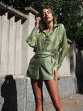 Completo camicia e short pistacchio