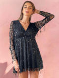 Abito con paillettes Nero