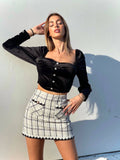 Gonna in tweed bianca