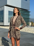 Cardigan in lurex zebrato choco gold
