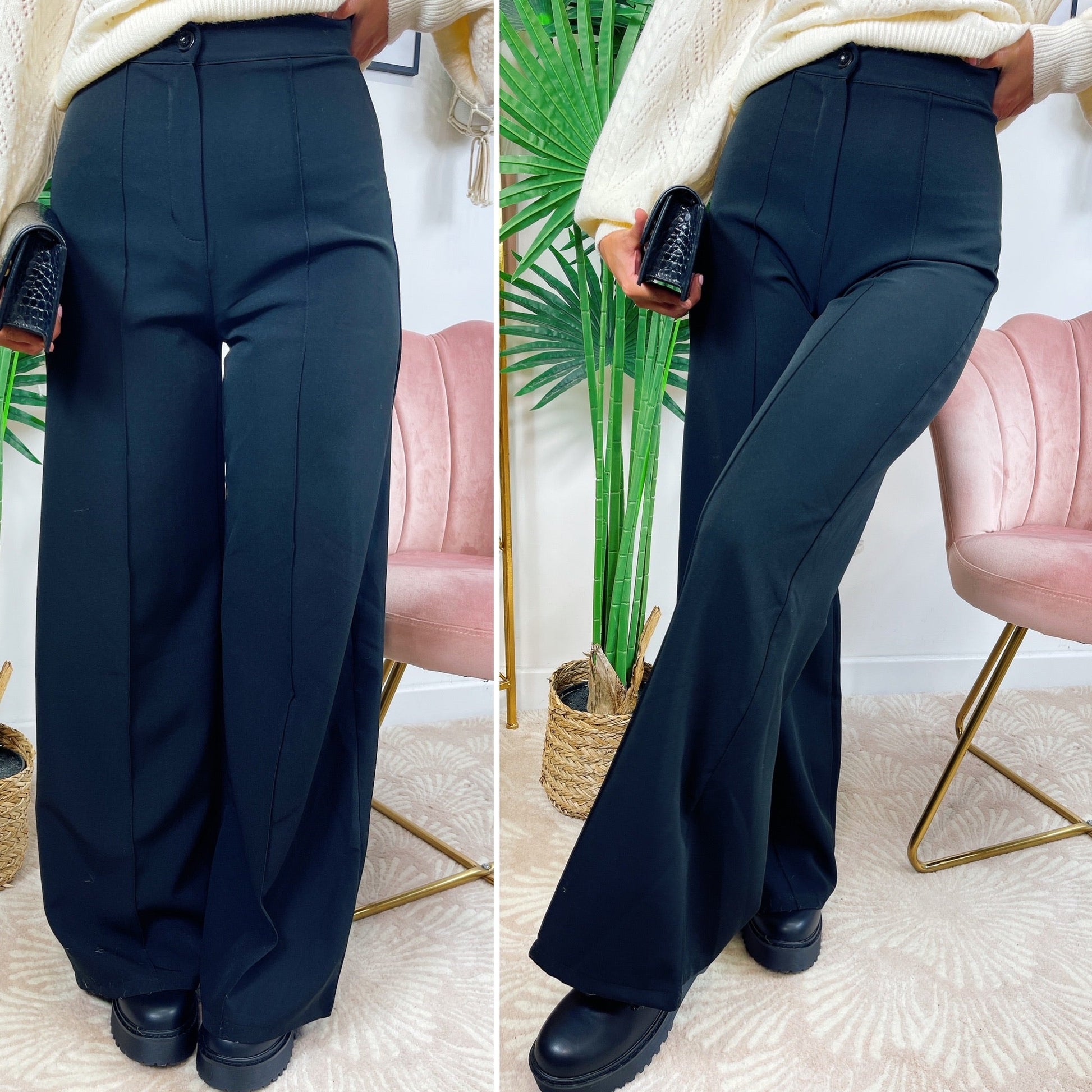 Pantalone a palazzo nero