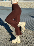 Pantalone di lana ampio marrone