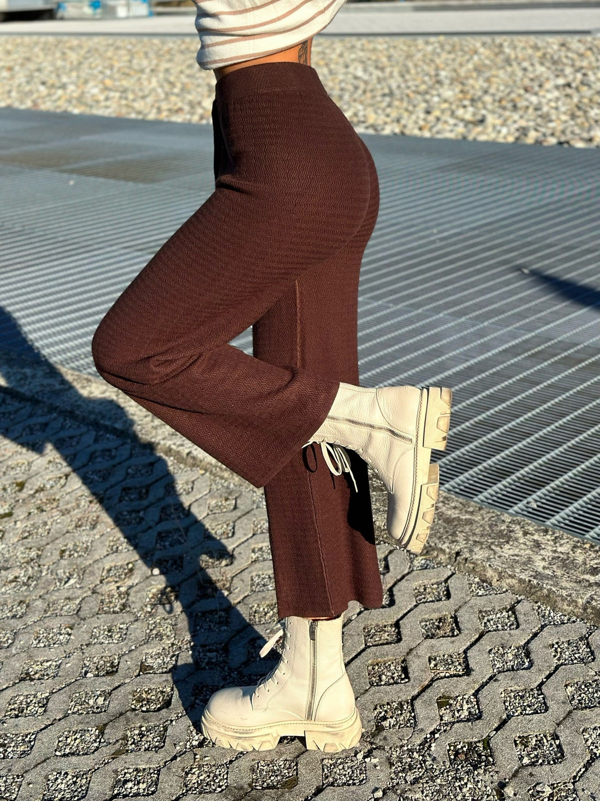 Pantalone di lana ampio marrone