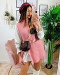 Abito due pezzi con cintura Rosa