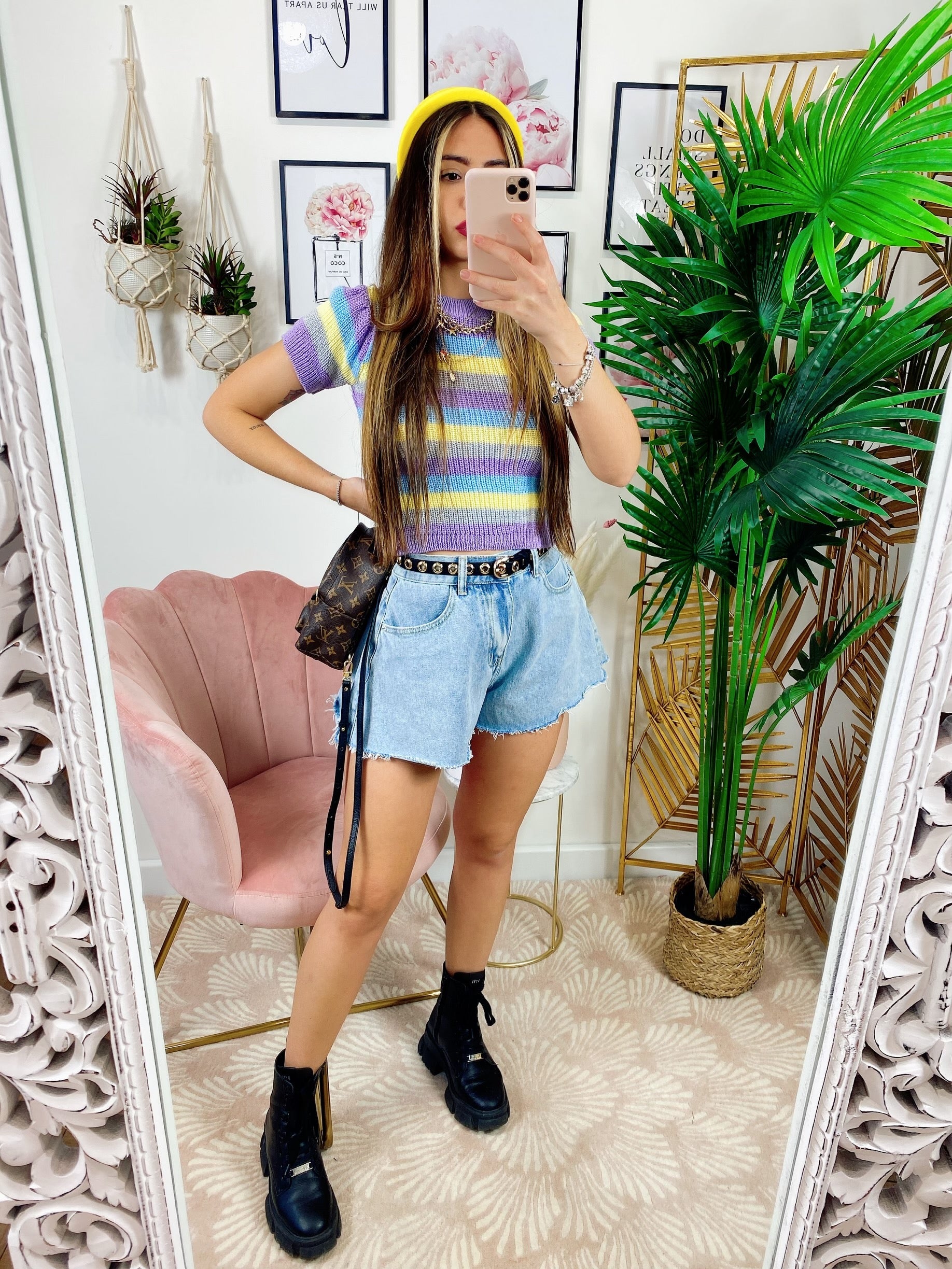 Short in jeans ampio