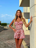 Tutina bianca fiori rossi