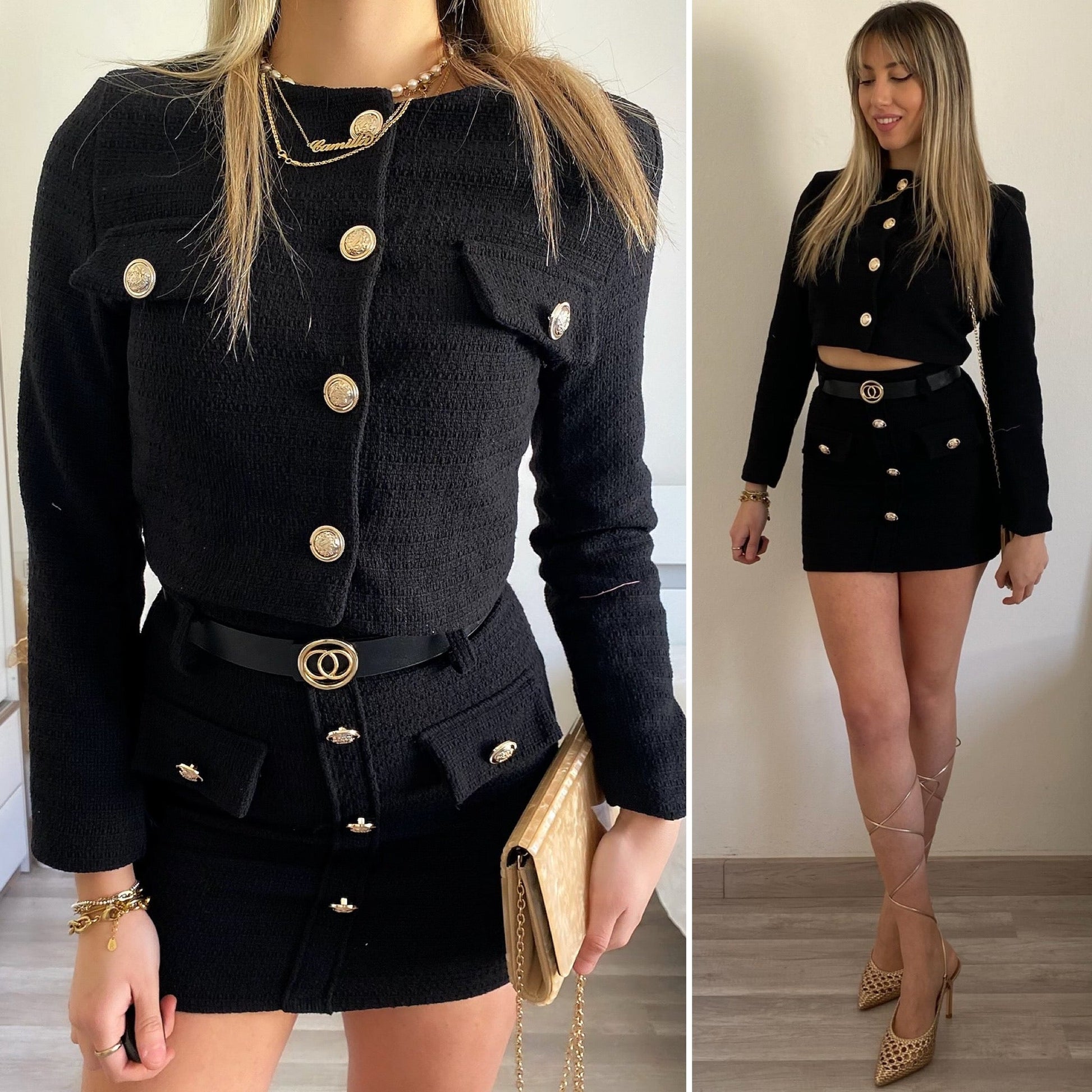 Completo giacca e gonna in tweed