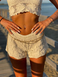 Completo crochet top e short