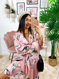 Kimono ad abito stampa cavallo Rosa