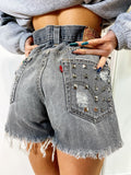 Short Levi’s Vintage con Borchie bagno grigio