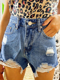 Short jeans con strappini