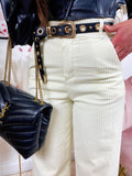 Pantalone a zampa larga a costine