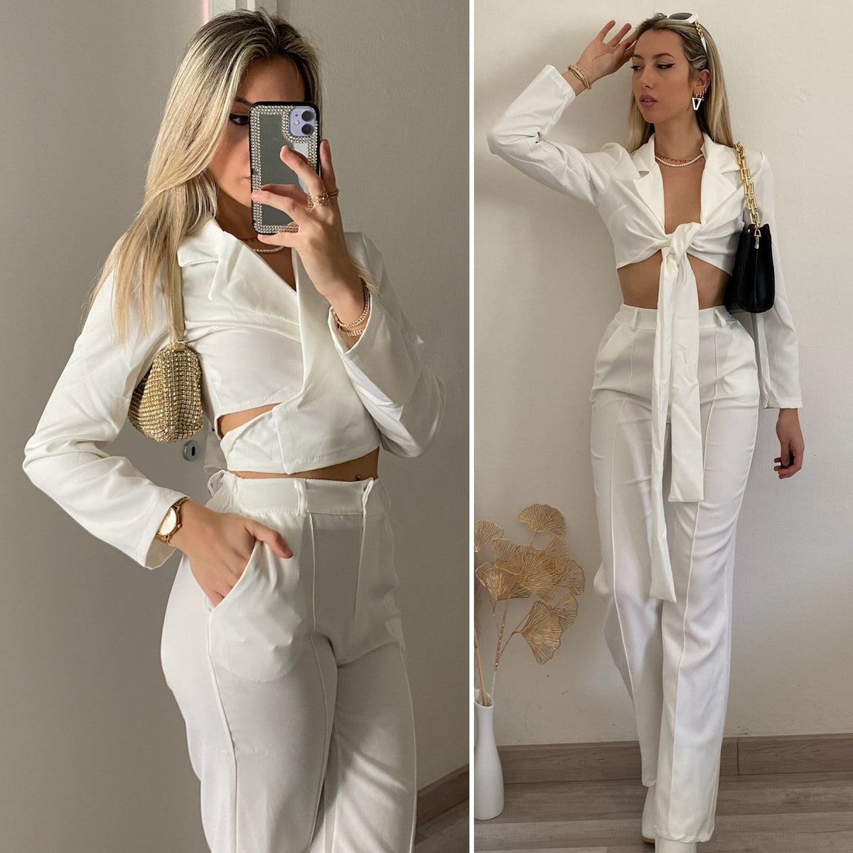 Completo top e pantalone bianco