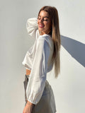 Top in raso bianco