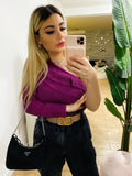 Maglioncino monospalla con rouge