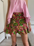 Gonna a fiori Fuxia verde