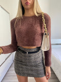 Gonna in tweed nero beige