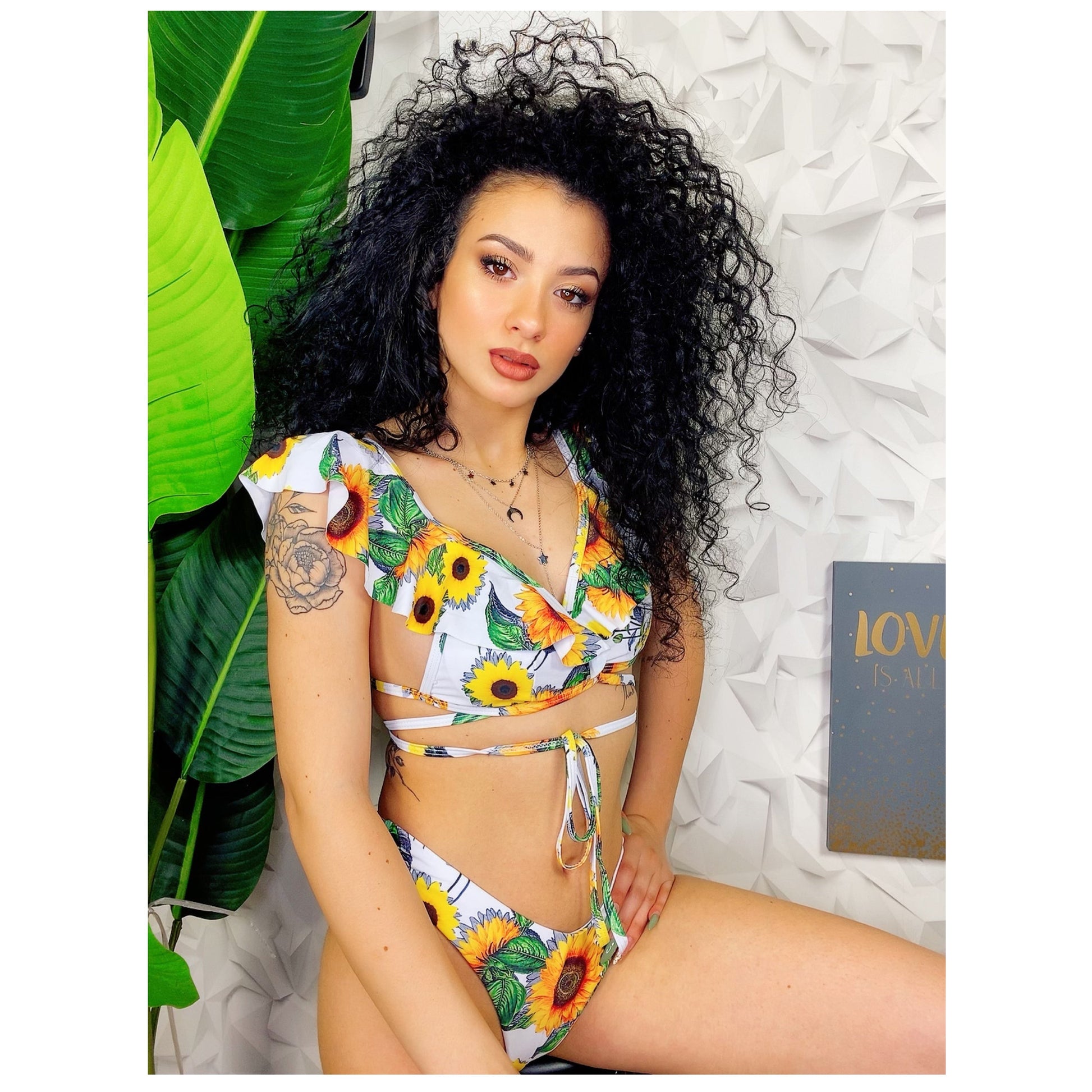 Bikini Formentera due pezzi floreale girasoli