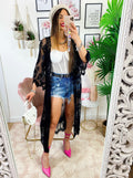 Pareo/kimono lungo in pizzo