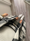Gonna in tweed bianco nero