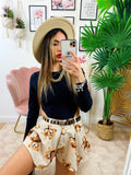Short con Orsetti beige