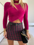Maglioncino morbidissimo choker Fuxia