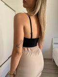 Top nero spalline gioiello
