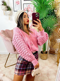 Maglione con onde e bottoni gioiello Rosa