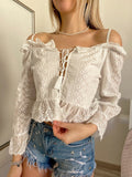 Top in pizzo San Gallo bianco
