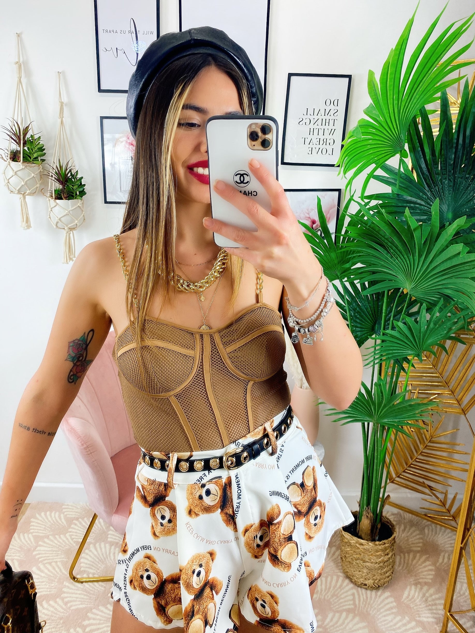 Short con Orsetti Bianco