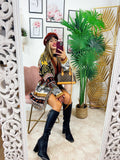 Cardigan con frange dettaglio giallo