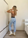 Jeans con elastico e cuori